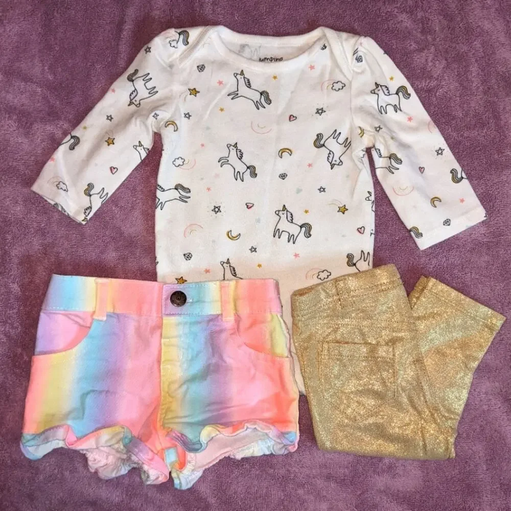 Jumping Beans Garanimals Mythical Unicorn Bundle 3-6 Months